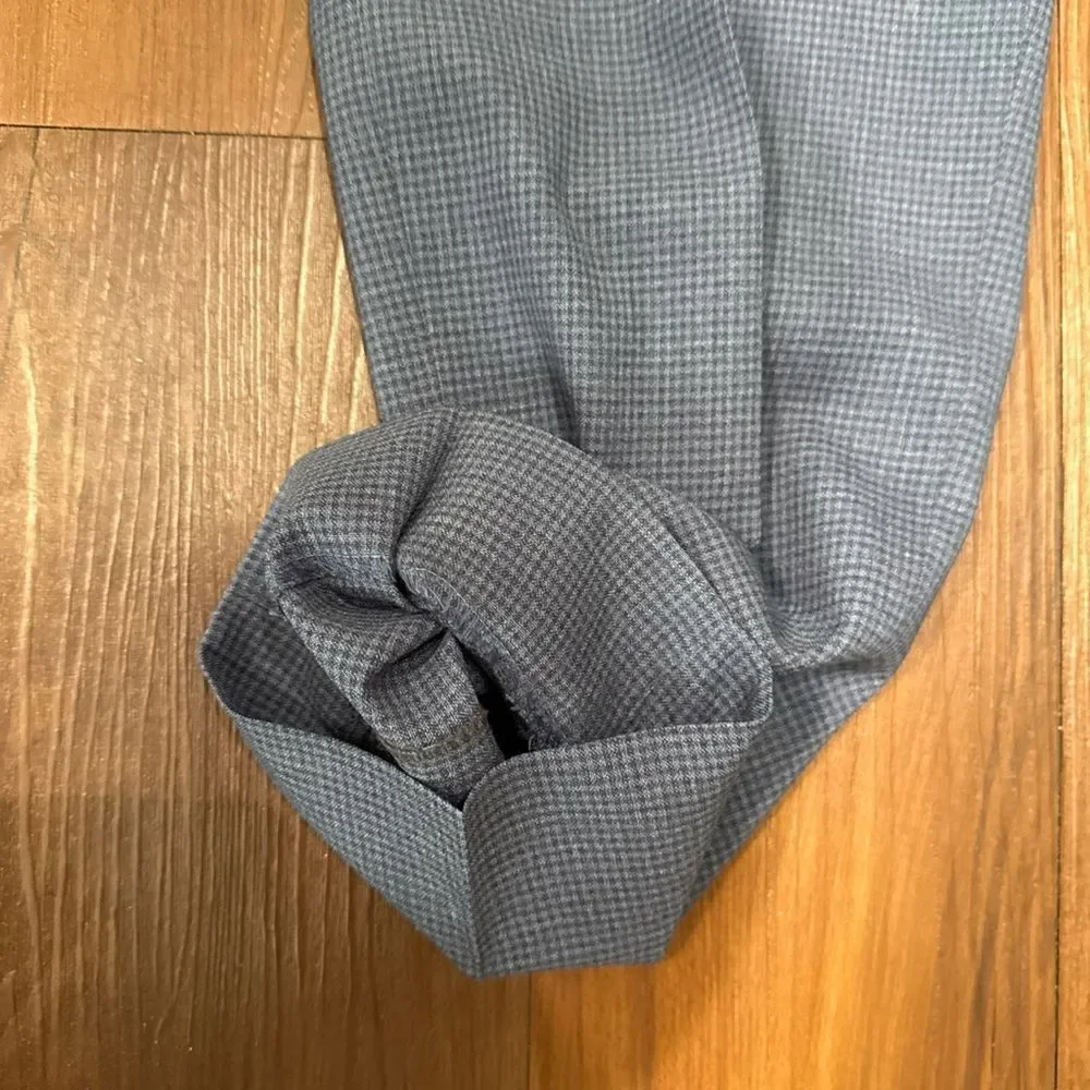 CANALI Size 34 Grey & Navy Plaid Wool Single Breasted Suit